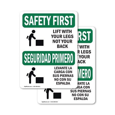 Signmission Safety Culture Sign, 3.5 in Width, Vinyl Decal, Rectangle, Bilingual OS-2PACK-SF-D-35-L-10825